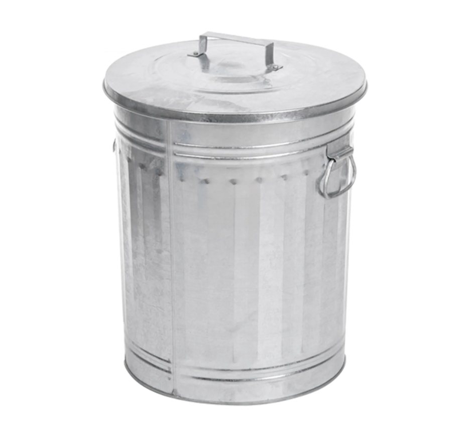 Abfalleimer mit Deckel verzinkt 25 Liter (Brandschutz)