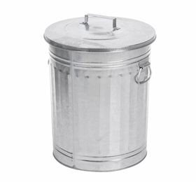 Abfalleimer mit Deckel verzinkt 25 Liter (Brandschutz)