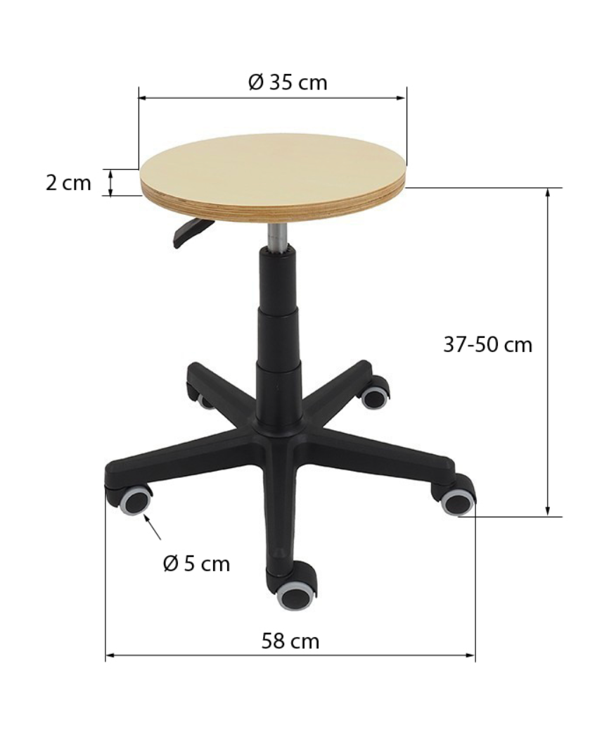 Hocker auf Rädern Sperrholz