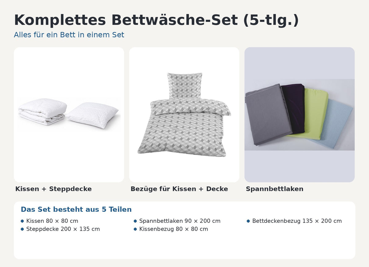 Komplettes Bettwäsche-Set (5-tlg.)